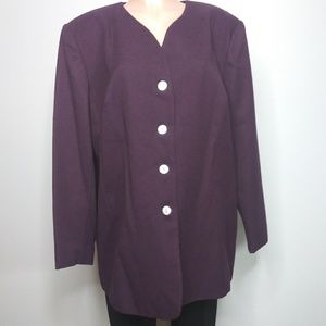 Tribeca Studio Purple Blazer Jacket Size 18W